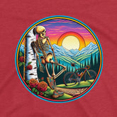 Dead Head Cyclist with Birch Tree Women's Racerback Tank Top